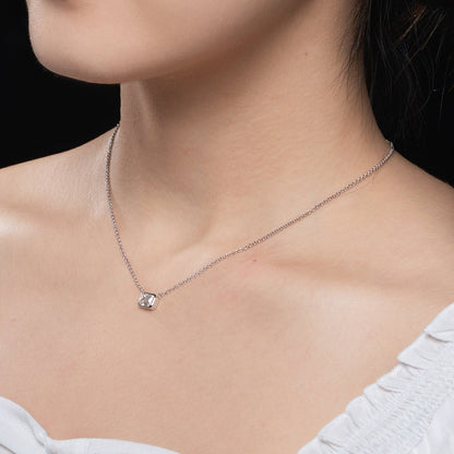 The Lauren - Emerald Cut Moissanite Necklace