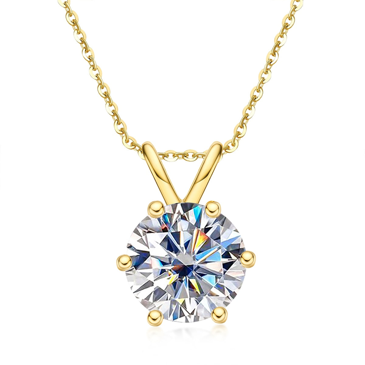 The Eleanor - 6-Prong Moissanite Necklace