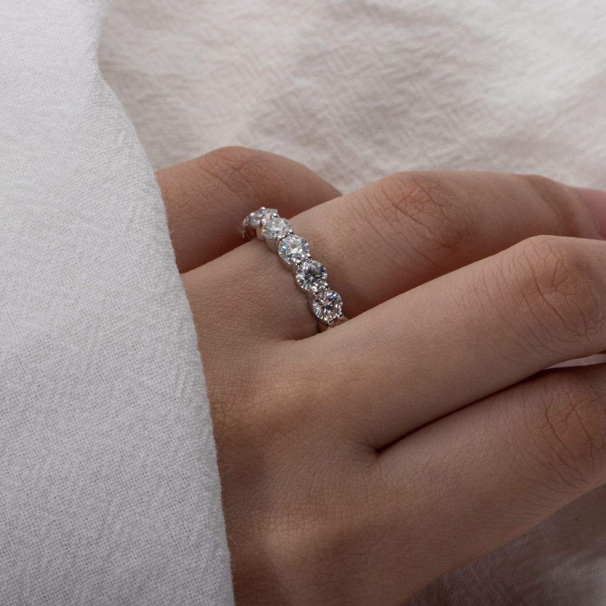 The Orion – Moissanite Wedding Band