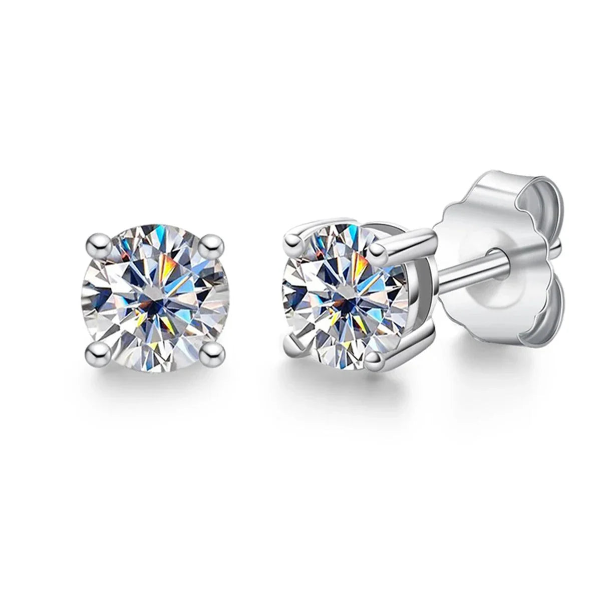 The Zoe - Round Brilliant Cut Moissanite Earrings