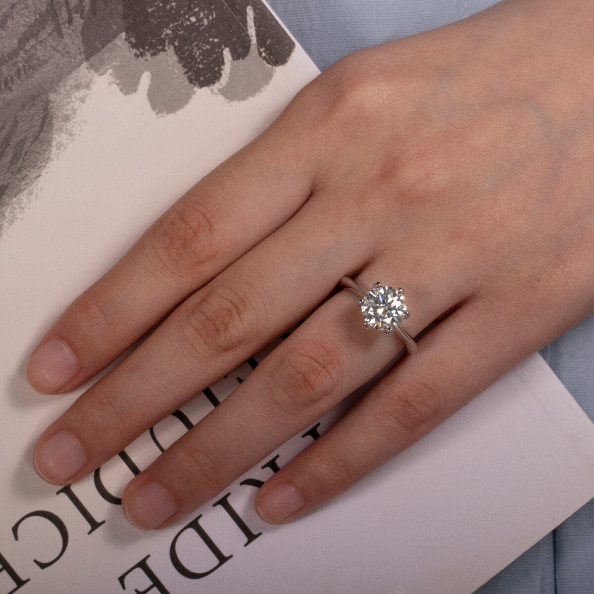 The Classic - Round Brilliant Cut Moissanite Solitaire Ring