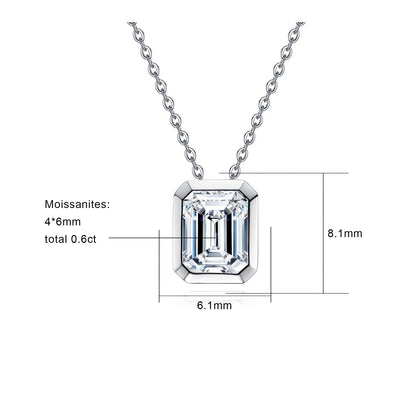 The Solange - Emerald Cut Moissanite Necklace