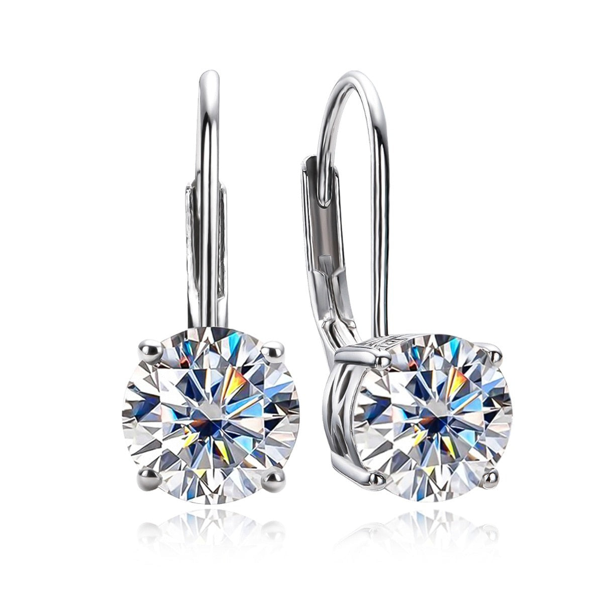 The Annie - Round Brilliant Cut Moissanite Earrings