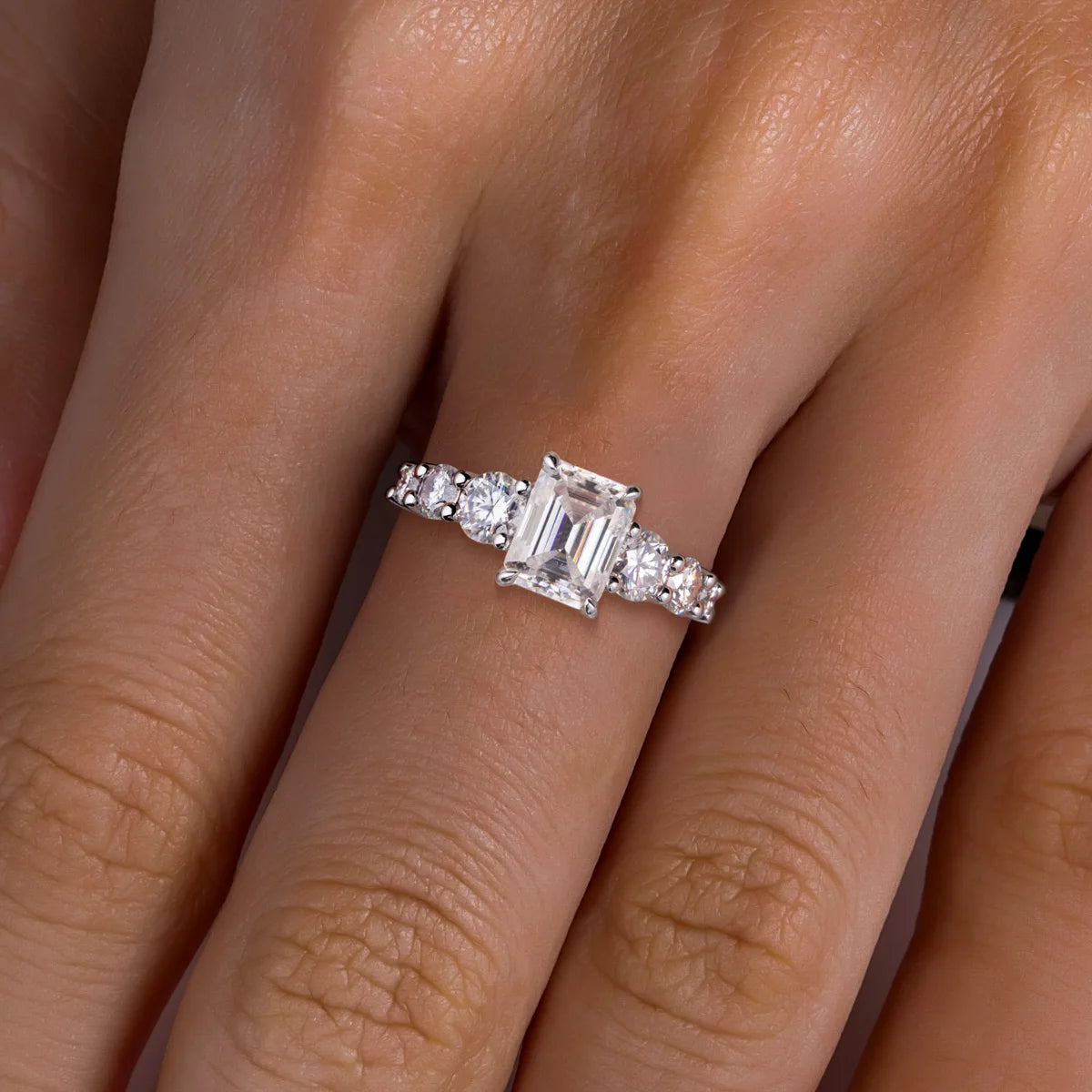 The Vienna - Emerald Cut Moissanite Ring