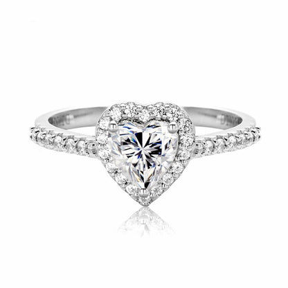 The Heart - Halo Solitaire Ring