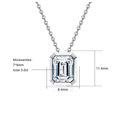 The Solange - Emerald Cut Moissanite Necklace