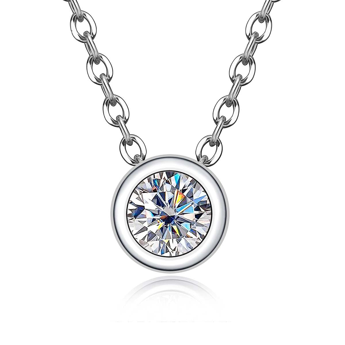 The Luci - Round Brilliant Cut Moissanite Necklace