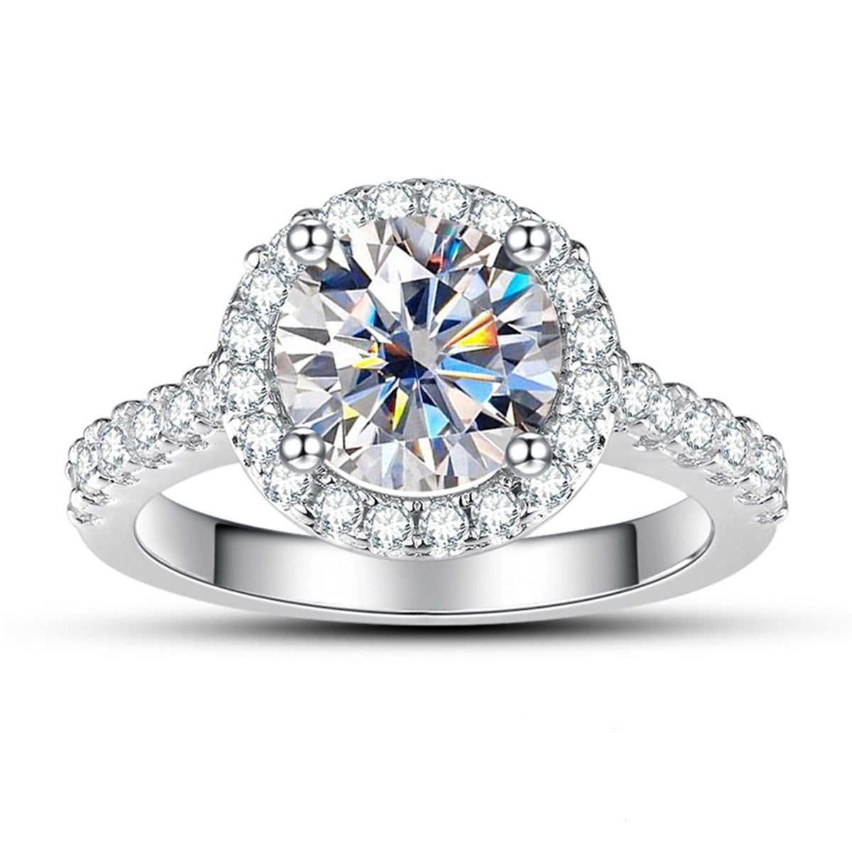 The Beatrix –  Round Brilliant Cut Moissanite Halo Ring