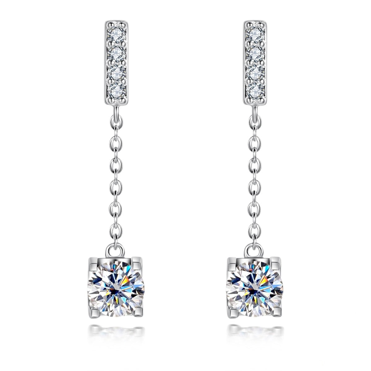 The Opal - Round Brilliant Cut Moissanite Earrings