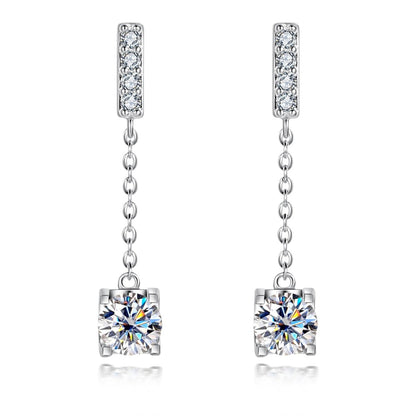 The Opal - Round Brilliant Cut Moissanite Earrings