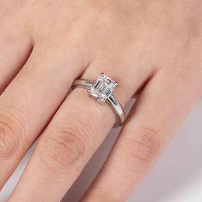 The Esme - Emerald Cut Moissanite Solitaire Ring