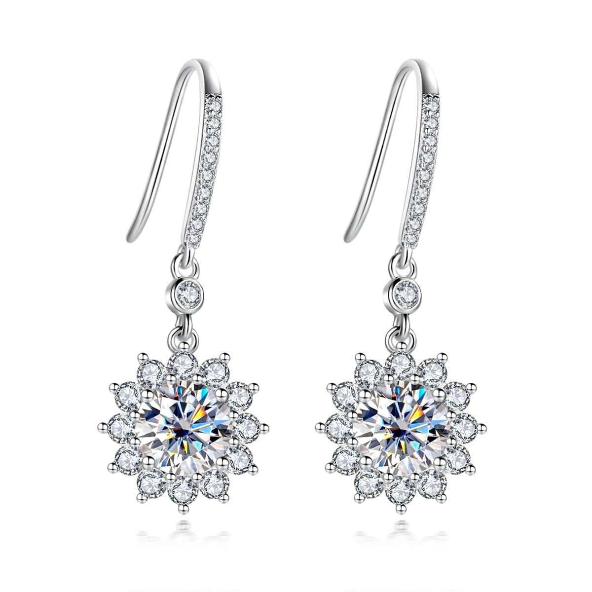 The Rosalie - Floral Moissanite Drop Earrings