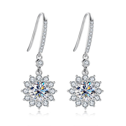 The Rosalie - Floral Moissanite Drop Earrings