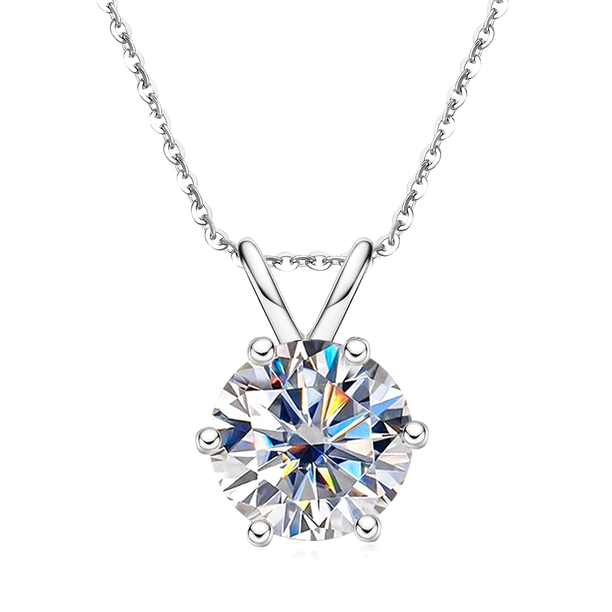 The Eleanor - 6-Prong Moissanite Necklace