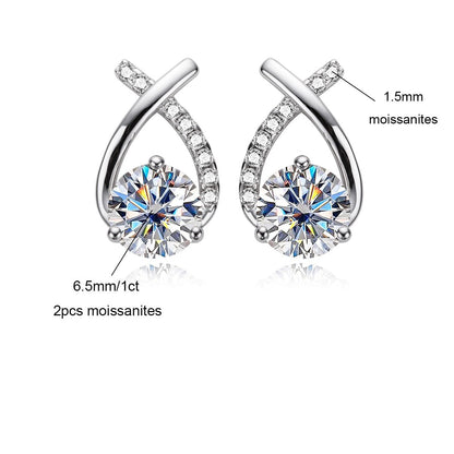 The Florence - Round Brilliant Cut Moissanite Earrings