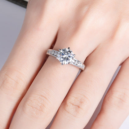 The Claire - Round Brilliant Cut Moissanite Solitaire Ring