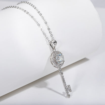 The Key - Round Brilliant Cut Moissanite Necklace