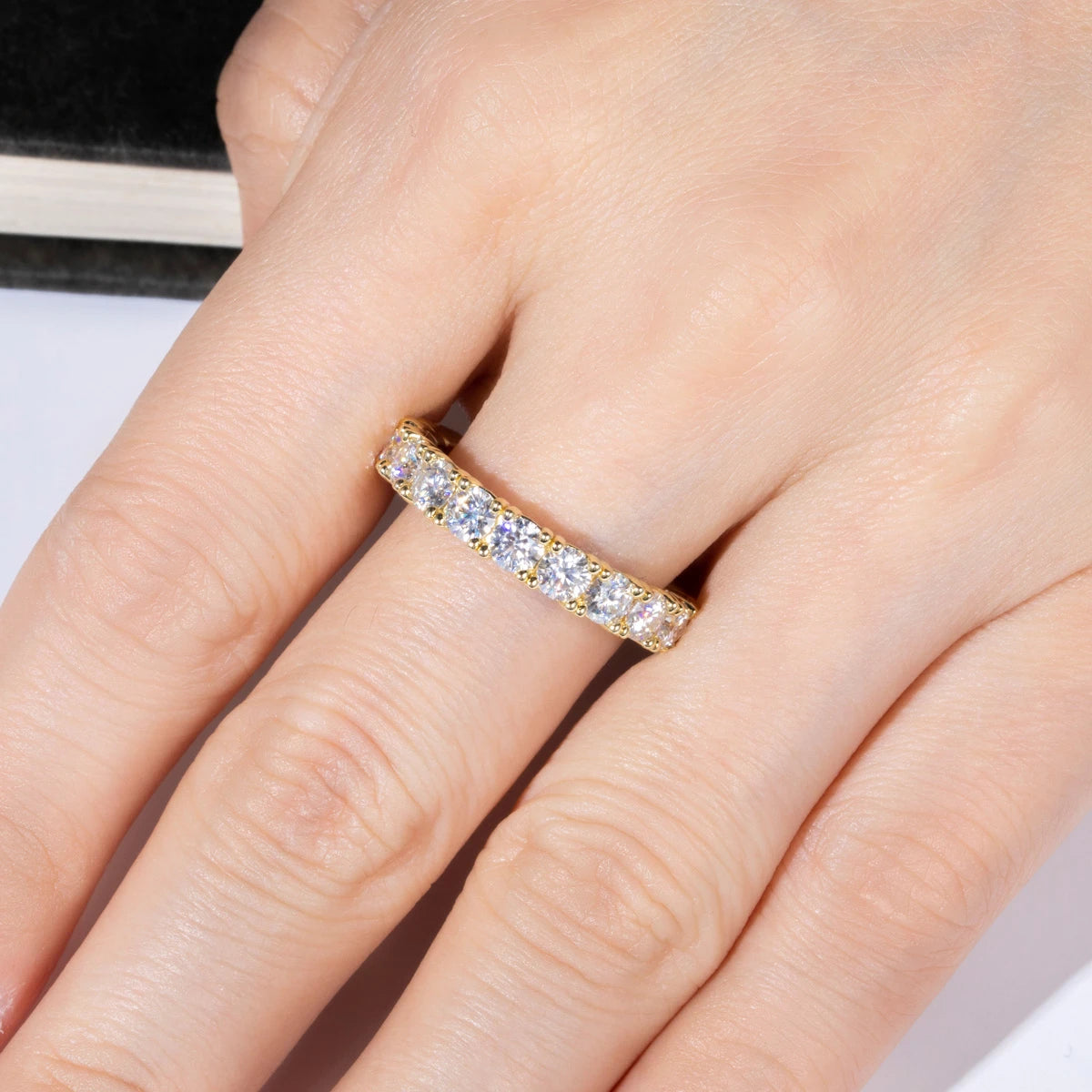 The Oriane - Moissanite Wedding Band
