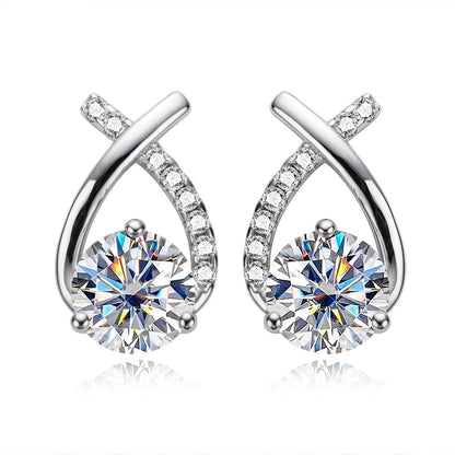 The Florence - Round Brilliant Cut Moissanite Earrings