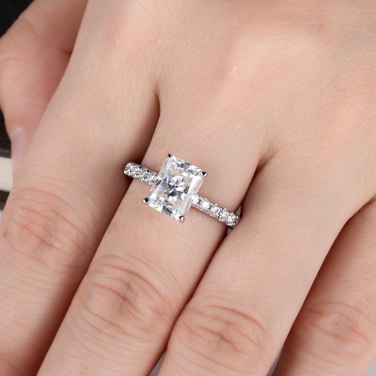 The Elowen - Radiant Cut Moissanite Solitaire Ring