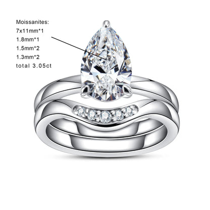 The Floriane - Pear Cut Moissanite Set