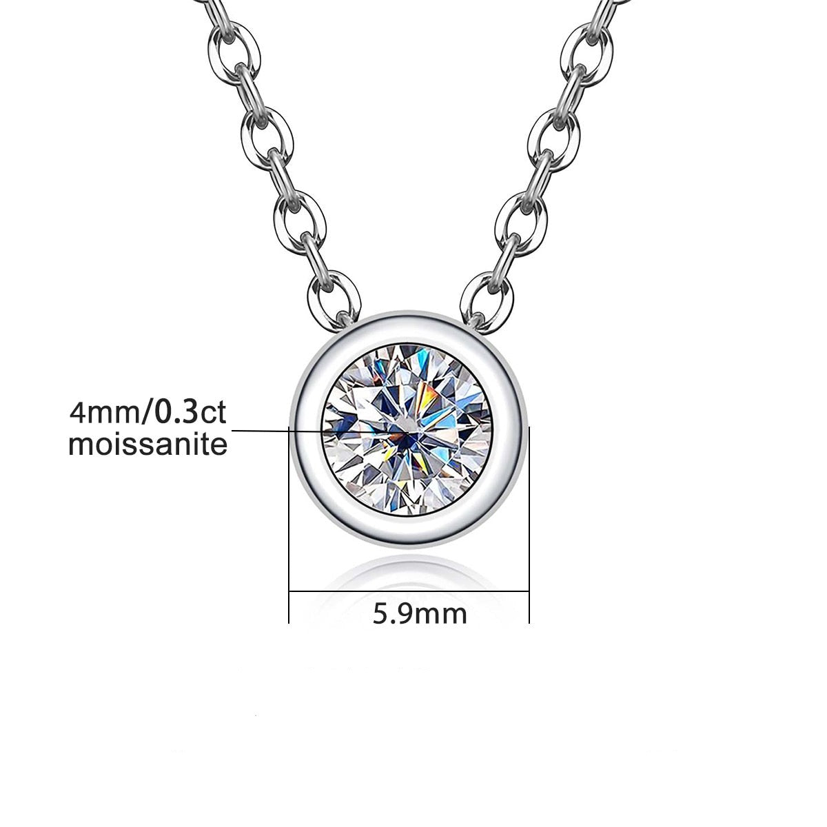 The Luci - Round Brilliant Cut Moissanite Necklace