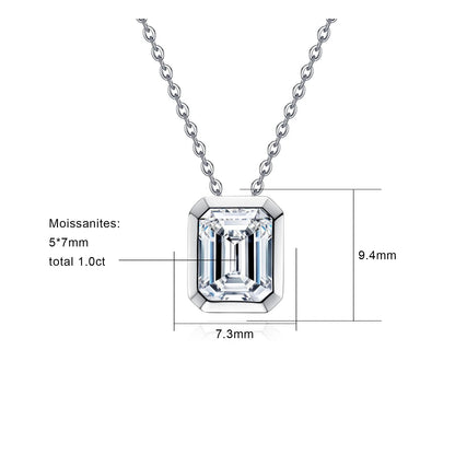 The Solange - Emerald Cut Moissanite Necklace