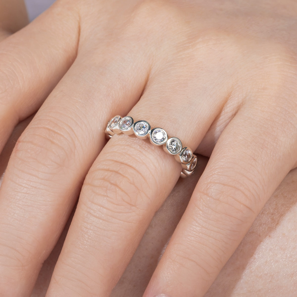 The Lumina - Moissanite Wedding Band