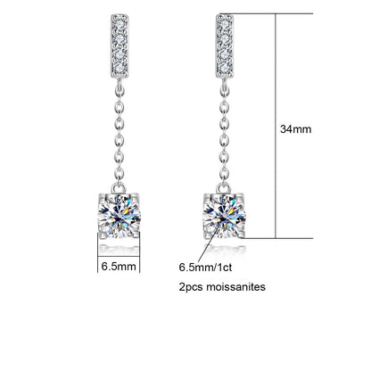 The Opal - Round Brilliant Cut Moissanite Earrings