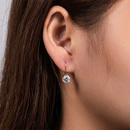 The Annie - Round Brilliant Cut Moissanite Earrings