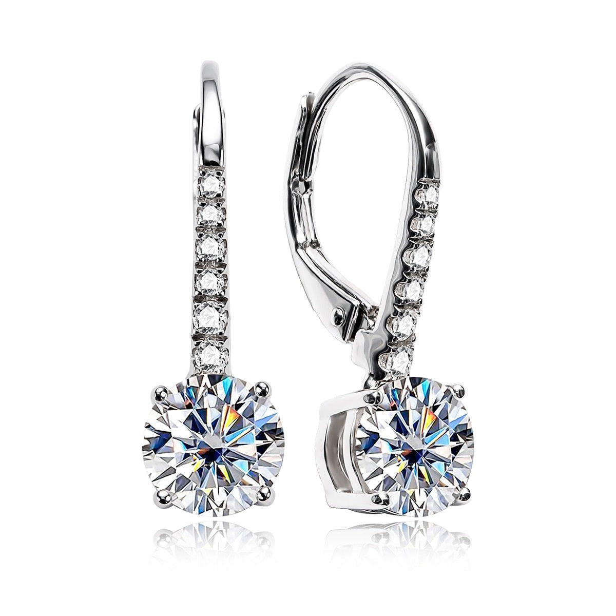 The Anna - Round Brilliant Cut Moissanite Earrings