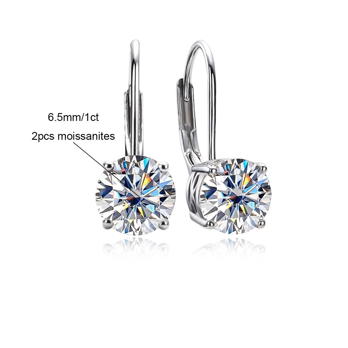 The Annie - Round Brilliant Cut Moissanite Earrings