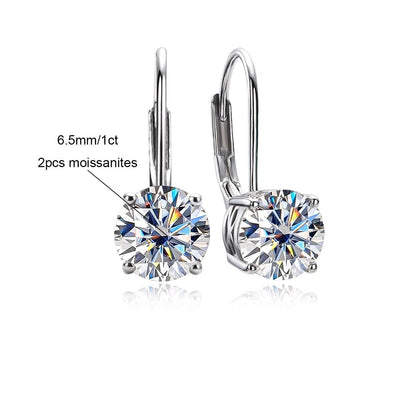 The Annie - Round Brilliant Cut Moissanite Earrings