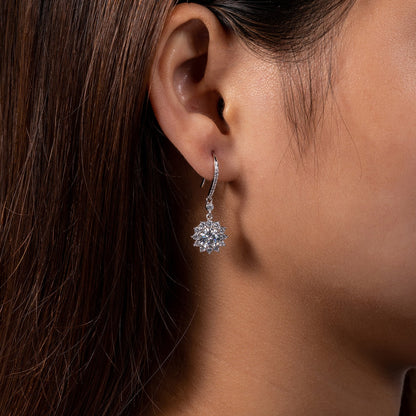The Rosalie - Floral Moissanite Drop Earrings