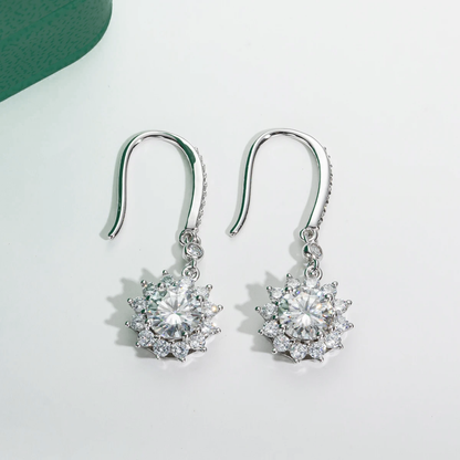 The Rosalie - Floral Moissanite Drop Earrings