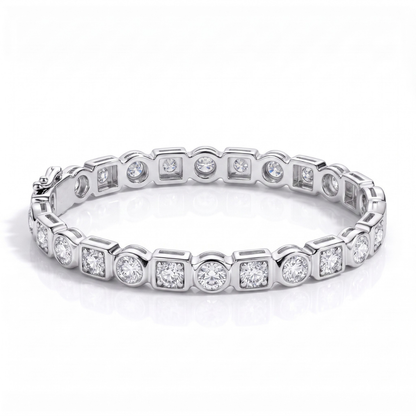 The Fusion - Round Brilliant Cut Moissanite Bracelet