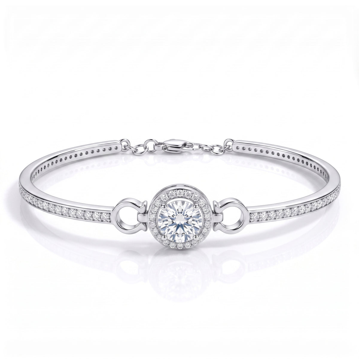 The Carrie - Round Brilliant Cut Moissanite Bracelet