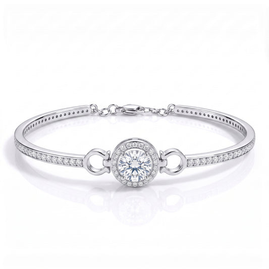 The Carrie - Round Brilliant Cut Moissanite Bracelet