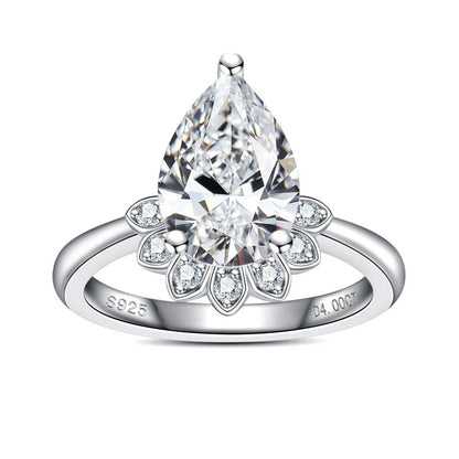 The Violetta - Pear Cut Moissanite Ring