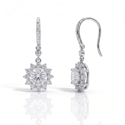 The Rosalie - Floral Moissanite Drop Earrings
