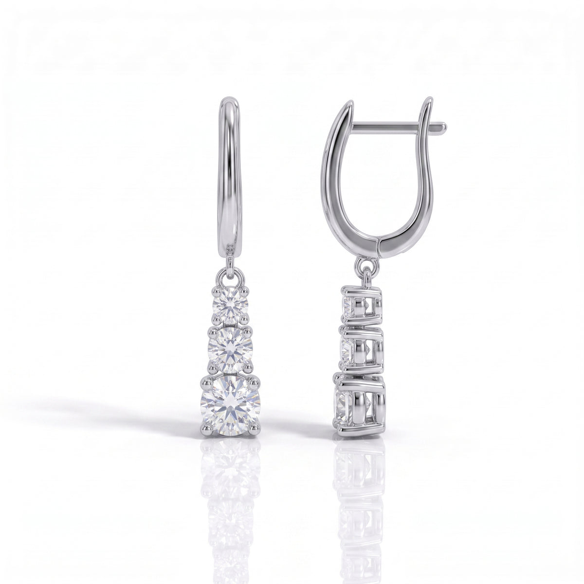 The Emilia - Moissanite Drop Hoop Earrings