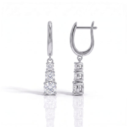 The Emilia - Moissanite Drop Hoop Earrings