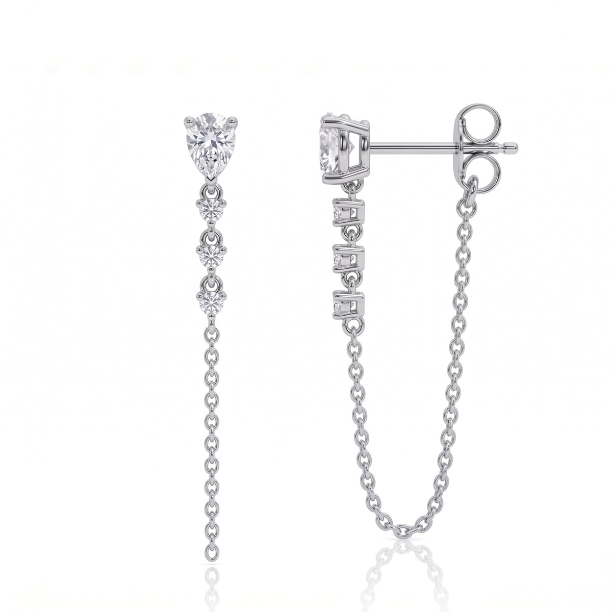 The Cascade - Pear Cut Moissanite Earrings