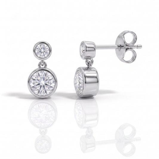 The Light - Round Brilliant Cut Moissanite Earrings