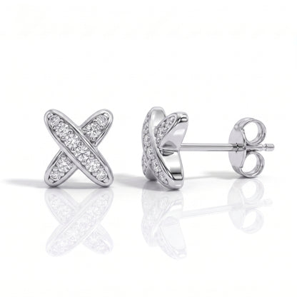 The Maya - X Design Moissanite Earrings