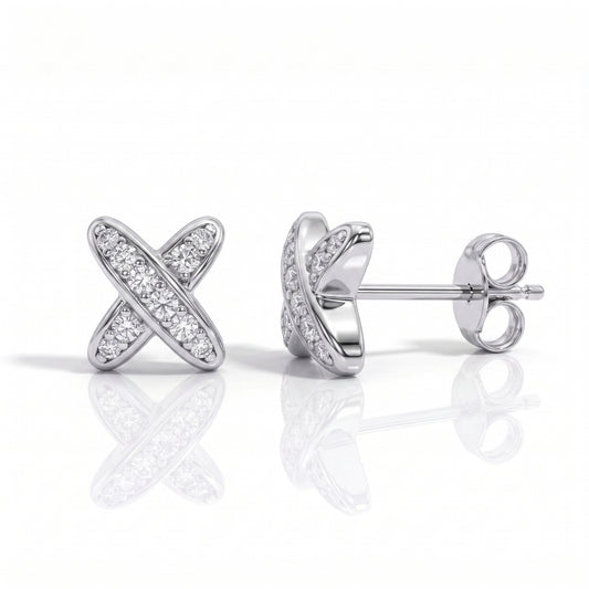 The Maya - X Design Moissanite Earrings