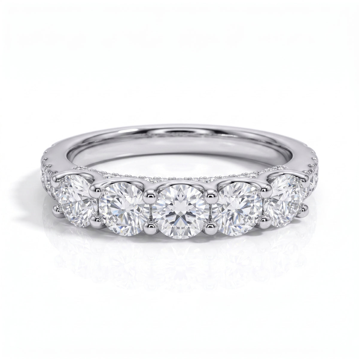 The Fiora - Moissanite Half Eternity Ring