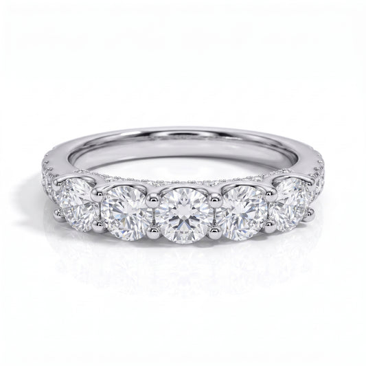 The Fiora - Moissanite Half Eternity Ring