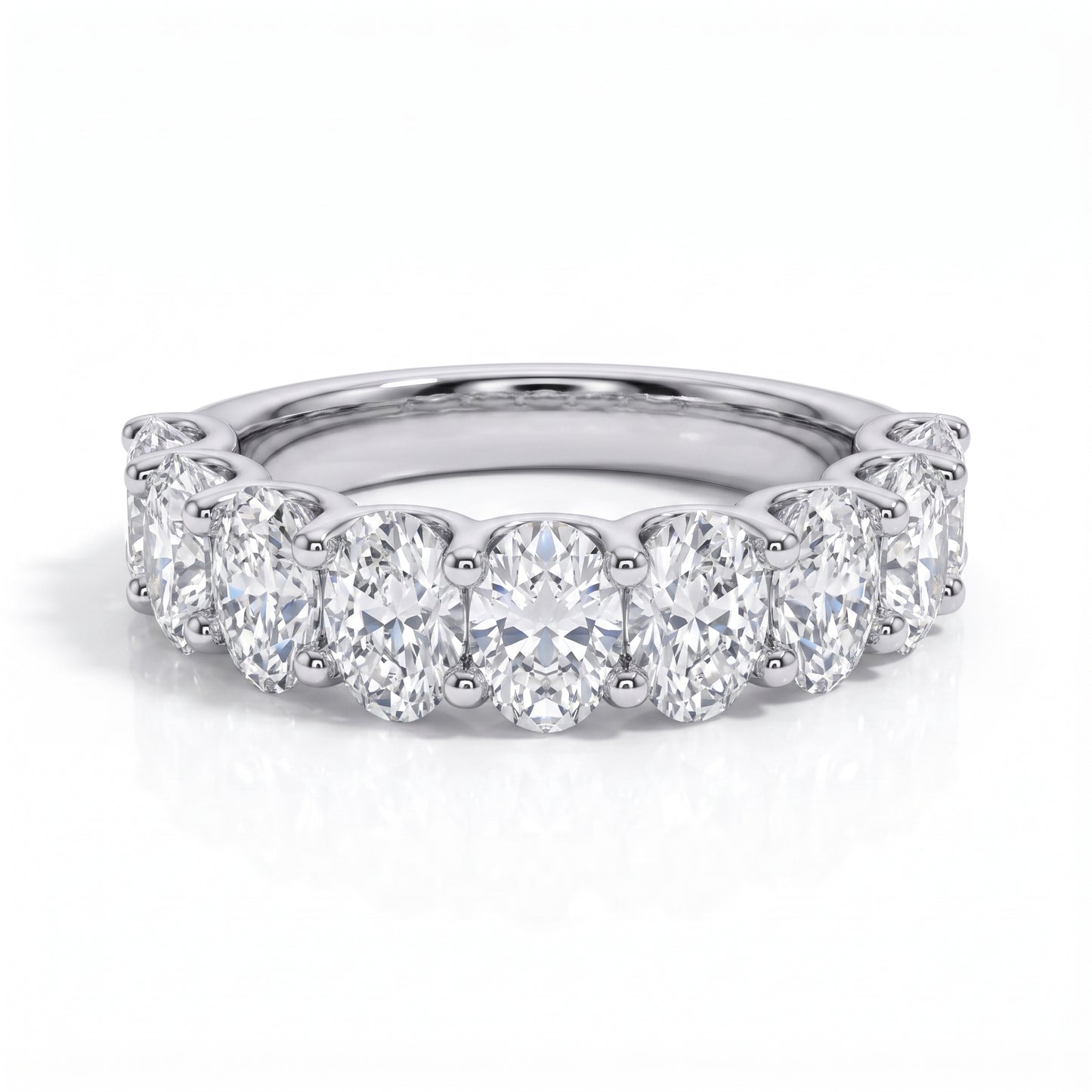 The Ovalina – Oval Cut Moissanite Half Eternity Ring