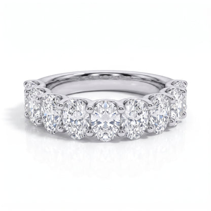 The Ovalina – Oval Cut Moissanite Half Eternity Ring
